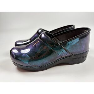 Dansko XP Clogs Women’s Size 40 | Iridescent Galaxy Patent Leather Slip-Ons